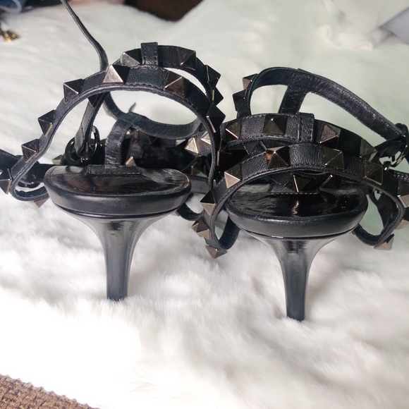 ❤️SOLD❤️Valentino rockstud kitten so black 38.5 - Picture 6 of 8